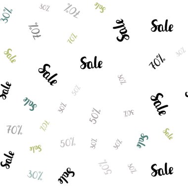 Açık mavi, sarı vektör sorunsuz kapak sembollerle 30, 50, %70 satış. Soyut illüstrasyon renkli gradyan sembolleri satış ile. Reklamlar için zemin broşürler siyah Cuma.