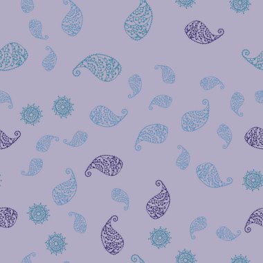 Pembe ışık, vektör sorunsuz doodle zemin yaprak ve çiçek ile mavi. Yaprak ve çiçek ile yeni renkli resimde. Desen duvar kağıtları ve boyama kitapları için.