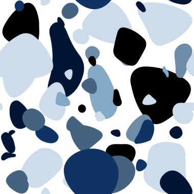 Koyu mavi vektör disklerle sorunsuz doku. Bulanık damla Glitter soyut Illustration yağmur. Desen için modaya uygun Kumaş, duvar kağıtları.