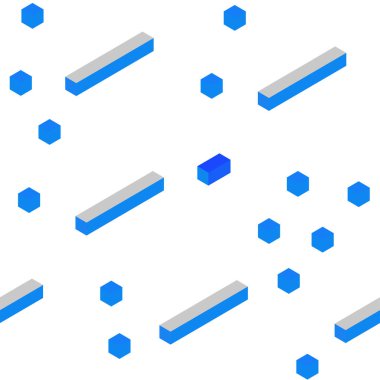 Mavi vektör kesintisiz, izometrik arka plan ile dikdörtgen ışık. Dikdörtgenler ve kareler ile güzel illüstrasyon. Kartvizit, Web siteleri için şablon.
