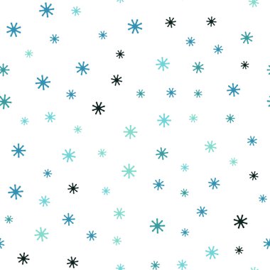 Açık mavi, yeşil vektör sorunsuz kapak güzel kar taneleri ile. Kristalleri ile glitter soyut Illustration buz. Kartvizit, Web siteleri için şablon.