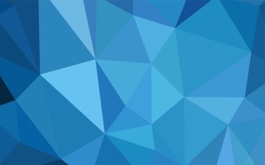 Hafif mavi vektör düşük poli düzeni. Poligonal illüstrasyon parlayan, hangi üçgen oluşur. Tamamen yeni bir tasarım sizin broşürü.