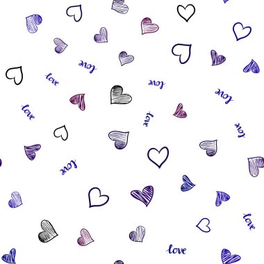 Koyu mavi, kırmızı ifade Love You, kalpleri ile sorunsuz zemin vektör. Renkli gradyan ifade Love You, kalpleri soyut tarzda. Tasarım için duvar kağıdı, kumaş üreticileri.