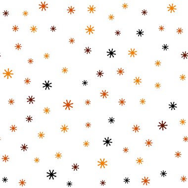 Işık turuncu vektör parlak kar taneleri ile sorunsuz düzeni. Renkli dekoratif tasarım kar ile xmas tarzında. Desen için modaya uygun Kumaş, duvar kağıtları.