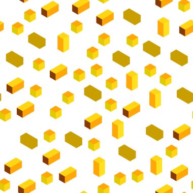 Işık sarı vektör desen kare tarzı kesintisiz, izometrik. Dikdörtgenler ile soyut tarzda dekoratif tasarım. Tekstil, kumaş, duvar kağıtları için tasarım.