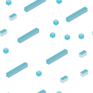 Hafif mavi vektör zemin rhombus ile kesintisiz, izometrik. İllüstrasyon renkli dikdörtgenler dizi. Doku pencere panjur, perdeler için.