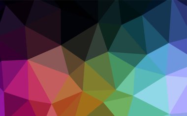 Karanlık çok renkli vektör soyut mozaik desen. Gradyan ile zarif parlak poligonal illüstrasyon. Tamamen yeni bir tasarım sizin broşürü.