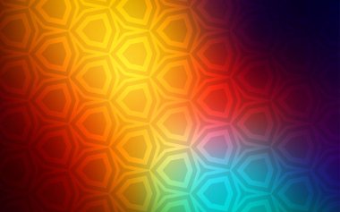 Karanlık çok renkli vektör kapak altıgenler dizi. Soyut illüstrasyon renkli altıgenler ile. Tasarım için Web sitesi posterler, afişler.