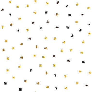 Koyu yeşil, sarı parlak kar taneleri ile sorunsuz düzen vektör. Modern geometrik soyut illüstrasyon kar taneleri ile. Doku pencere panjur, perdeler için.