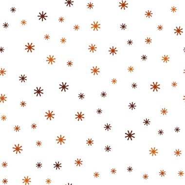 Işık turuncu vektör Noel kar taneleri ile seamless modeli. Modern geometrik soyut illüstrasyon kar taneleri ile. Tasarım için duvar kağıdı, kumaş üreticileri.