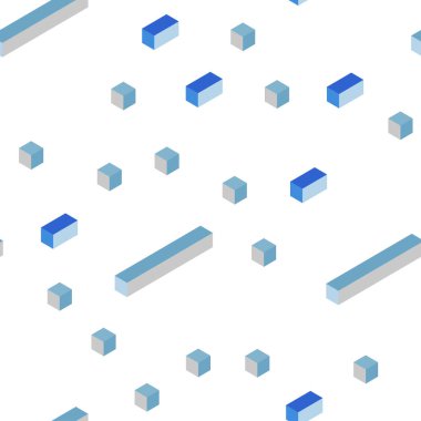 Hafif mavi vektör kapak poligonal tarzı kesintisiz, izometrik. Glitter soyut resim dikdörtgen şekiller ile. Desen tasarım kumaş, duvar kağıtları.