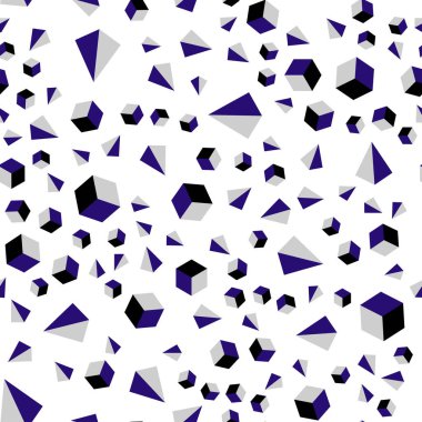 Koyu pembe, mavi çizgili, kesintisiz, izometrik zemin vektör rhombus. İllüstrasyon renkli üçgenler, kareler dizi. Tekstil, kumaş, duvar kağıtları için tasarım.