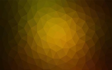 Koyu yeşil, sarı vektör soyut poligonal şablonu. Gradyan ile Origami tarzında yaratıcı geometrik şekil. İş tasarımınız için yeni stil.