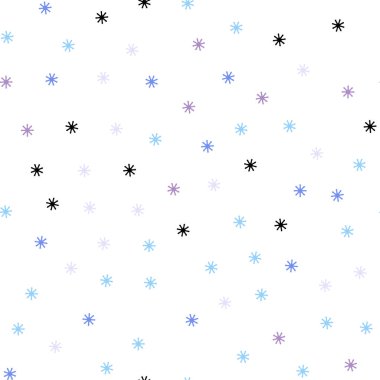 Açık mavi, kırmızı vektör xmas kar taneleri ile sorunsuz arka plan. Soyut şablonundaki kar ile renkli resimde parlayan. Doku pencere panjur, perdeler için.