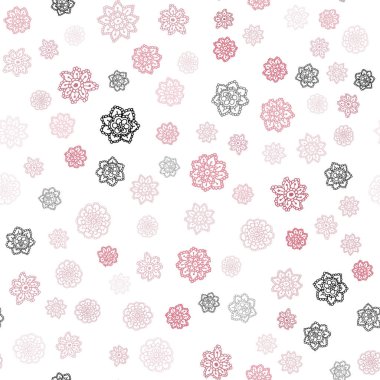 Hafif pembe vektör buz kar taneleri sorunsuz şablonu. Kristalleri ile glitter soyut Illustration buz. Tekstil, kumaş, duvar kağıtları için tasarım.