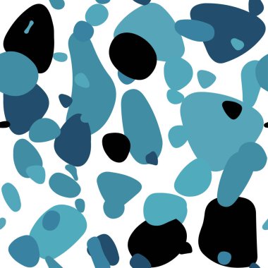 Hafif mavi vektör daireler ile sorunsuz şablonu. Renkli gradyan ile arka plan üzerinde bulanık kabarcıklar. Desen için modaya uygun Kumaş, duvar kağıtları.