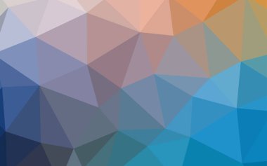 Açık mavi, sarı vektör üçgen mozaik doku. Gradyan ile poligonal soyut resim. Afiş için tamamen yeni şablon.