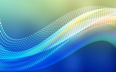 Açık mavi, yeşil vektör arka plan ile baloncuklar, hatları. Renkli resimde daire ve çizgili fütüristik tarzı. Desen fütüristik reklam, kitapçıklar için.