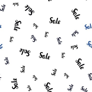 Koyu mavi vektör satış sembolleri ile sorunsuz kapak. Satış soyut şablonundaki Illustration işaretleri. Reklamlar, poster, afiş satış için desen.