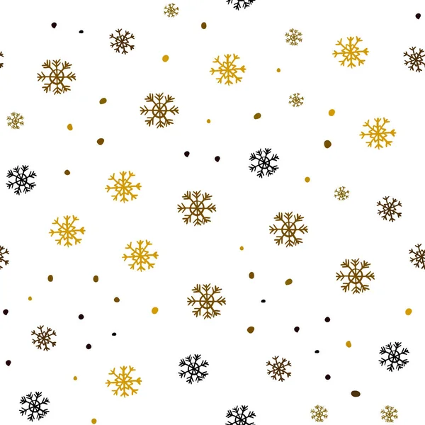 Dark Red Yellow Vector Seamless Cover Beautiful Snowflakes Colorful Snowflakes — Stock Vector