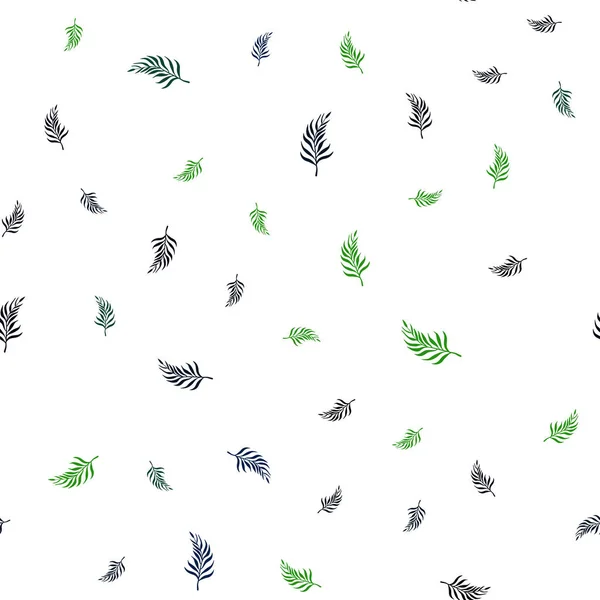 Темно Зелений Вектор Безшовний Абстрактний Фон Листям Doodle Ілюстрація Листя — стоковий вектор