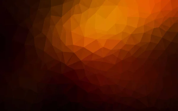 Dunkel Orange Vektor Polygon Abstrakten Hintergrund Glänzende Polygonale Illustration Die — Stockvektor