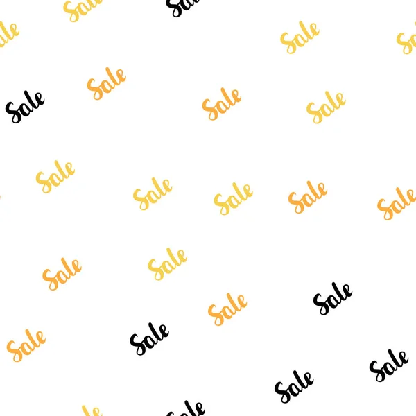 Світло Жовтий Вектор Безшовна Обкладинка Символами Продажів Абстрактна Ілюстрація Барвистими — стоковий вектор