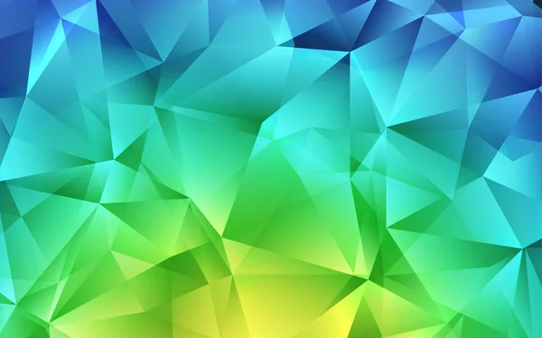 Azul Claro Textura Vectorial Verde Estilo Triangular Ilustración Abstracta Brillante — Vector de stock