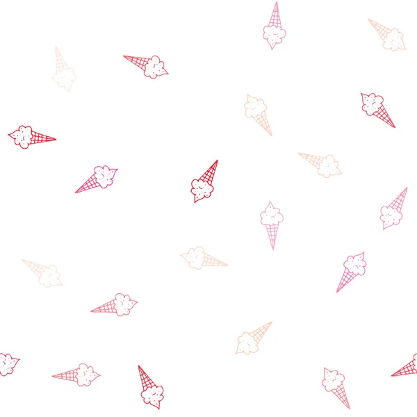 Vecteur Rouge Clair Mise Page Transparente Avec Ensemble Crème Glacée — Image vectorielle