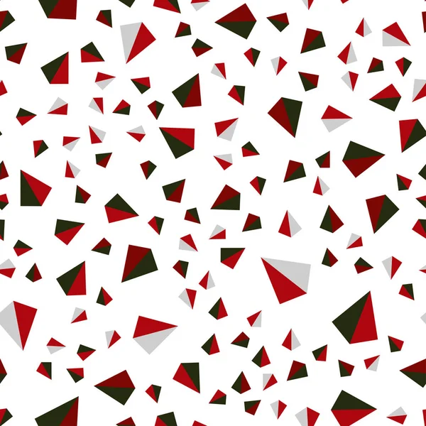 Dark Green Red Vector Seamless Isometric Pattern Polygonal Style Beautiful — Stock Vector