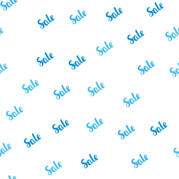 浅蓝色矢量无缝覆盖与销售的标志 有色的销售词与梯度在白色背景 商业广告 商业广告的设计 — 图库矢量图片