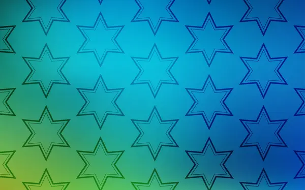 Світло Блакитний Зелений Векторний Шаблон Зорями Неба Розмитий Декоративний Дизайн — стоковий вектор