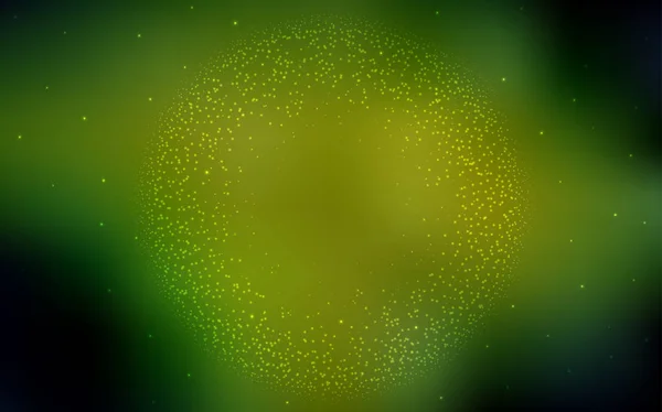 Koyu Yeşil Sarı Vektör Düzen Kozmik Yıldız Ile Bulanık Arka — Stok Vektör