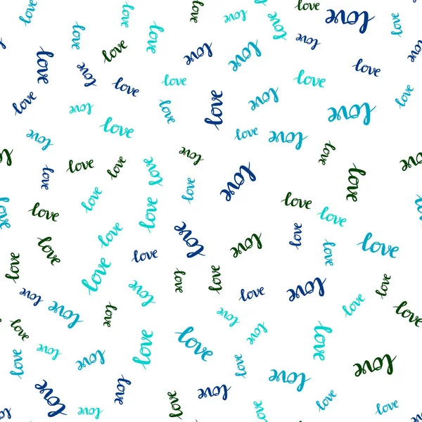 Γαλάζιο Πράσινο Διάνυσμα Ομαλή Υφή Λόγια Αγάπης Σας Φράση Αγάπη — Διανυσματικό Αρχείο