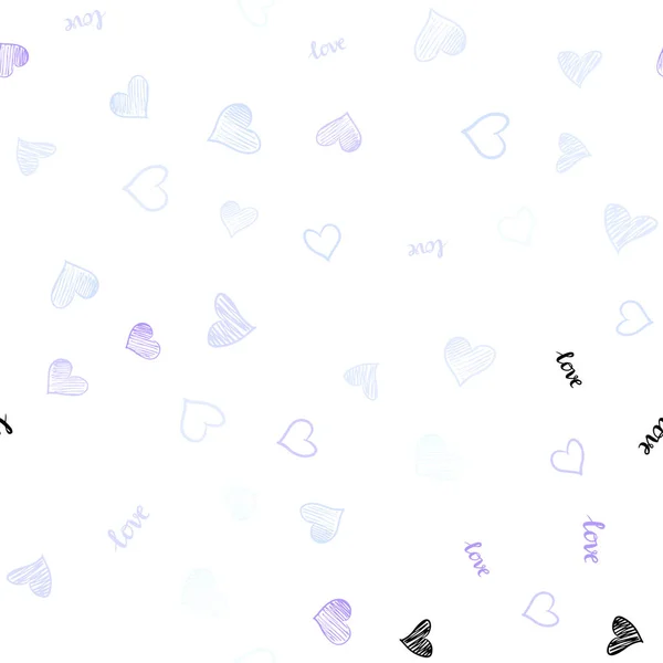 Светло Фиолетовый Вектор Безseamless Backdrop Фразой Love You Сердца Иллюстрация — стоковый вектор