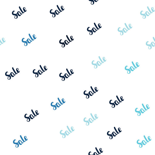 Dark BLUE vector seamless pattern with sale signs. Colorful set of  percentage signs in simple style. Pattern for ads, posters, banners of sales.