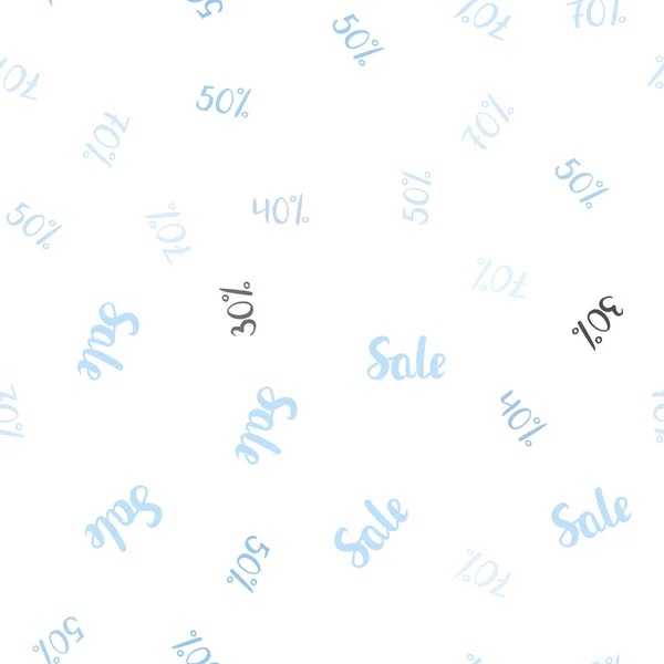 Светло Синий Векторный Узор Печати Процентными Знаками Иллюстрация Знаками Продаж — стоковый вектор
