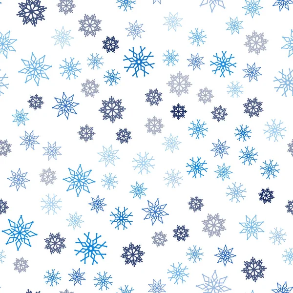 Luz Azul Patrón Inconsútil Vector Con Copos Nieve Navidad Ilustración — Vector de stock