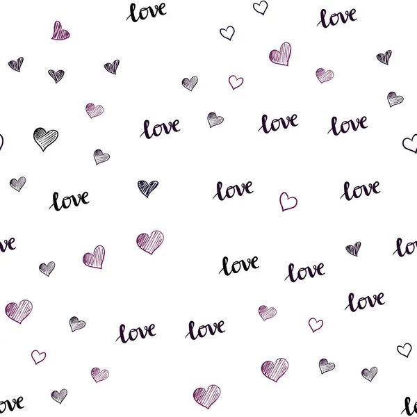 Темно Фиолетовая Обложка Цитатой Love You Сердца Дизайн Стиле Каракули — стоковый вектор
