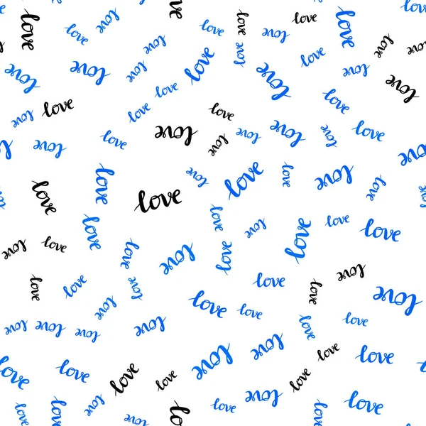 Ljusblå Gul Vektor Sömlös Mall Med Text Love You Illustration — Stock vektor