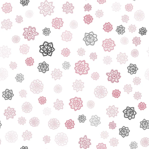 Light Pink Vector Seamless Template Ice Snowflakes Glitter Abstract Illustration — Stock Vector