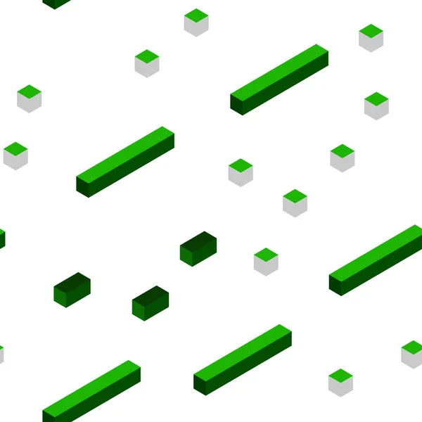 Hellgrüne Vektornahtlose Isometrische Muster Quadratischen Stil Moderne Abstrakte Illustration Mit — Stockvektor