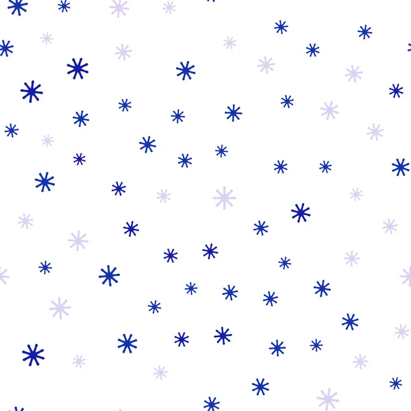 Modèle Sans Couture Rose Foncé Vecteur Bleu Avec Flocons Neige — Image vectorielle