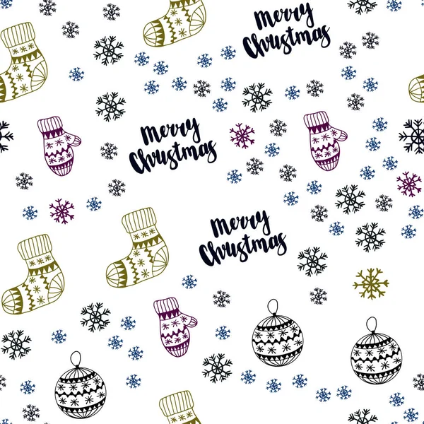 Karanlık çok renkli vektör güzel kar taneleri, toplar, çorap, eldiven ile sorunsuz kapak. Modern geometrik soyut resim. Tasarım için duvar kağıdı, kumaş üreticileri.