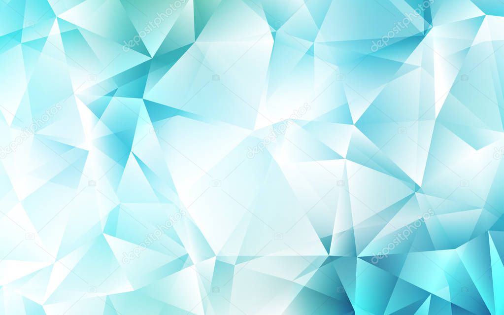 Light Blue, Green vector pattern in polygonal style. Triangles on abstract background with colorful gradient. Smart design for your business advert.