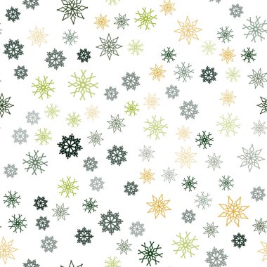 Koyu yeşil, kırmızı xmas kar taneleri ile sorunsuz arka plan vektör. Kristalleri ile glitter soyut Illustration buz. Kartvizit, Web siteleri için şablon.