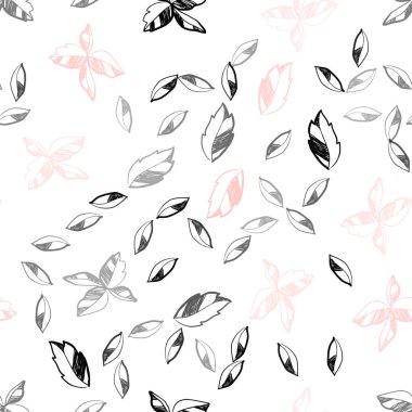 Işık kırmızı vektör sorunsuz doğal arka plan yaprakları ile. Parlayan illüstrasyon karalama stilinde yaprakları ile renkli. Kartvizit, Web siteleri için şablon.