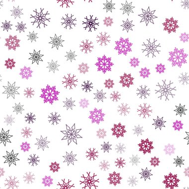 Hafif pembe, parlak kar taneleri ile kırmızı vektör sorunsuz düzeni. Modern geometrik soyut Illustration kristalleri ile buz. Desen tasarım pencere panjur, perdeler.