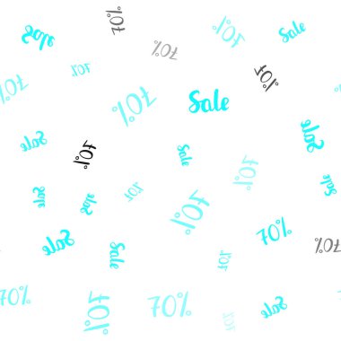 Satış % 70 belirtileri ile sorunsuz arka plan ışık mavi vektör. Beyaz arka plan üzerinde renkli kelime gradyan ile satış. Süper satış siyah Cuma için zemin.