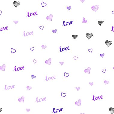 Işık mor, pembe vektör sorunsuz doku kelime Love You, kalpleri ile. Renkli gradyan ifade Love You, kalpleri soyut tarzda. Tekstil, kumaş, duvar kağıtları için tasarım.
